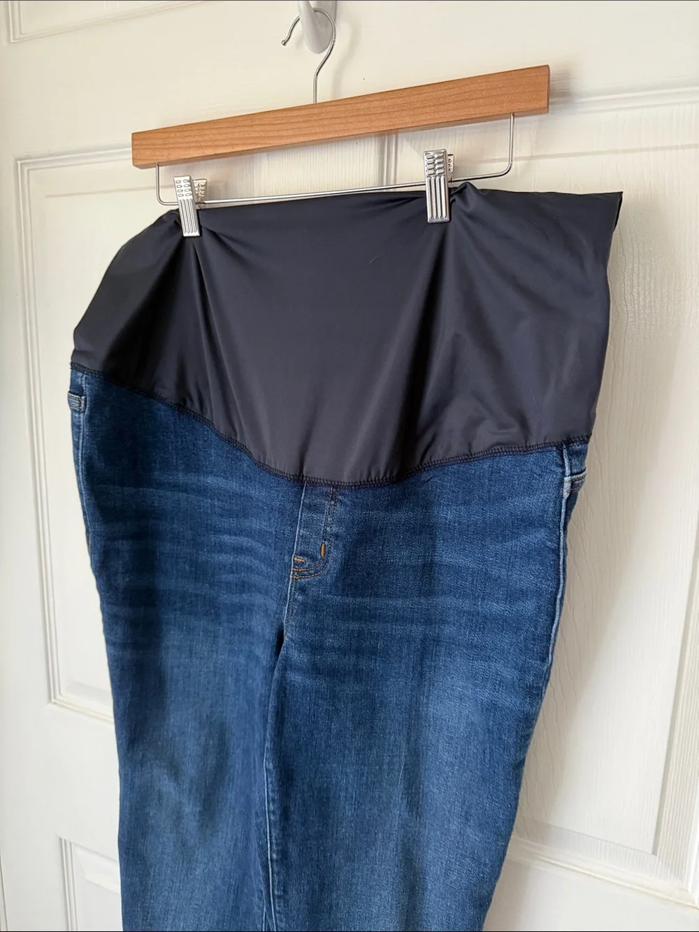 J. Crew Dark Blue Maternity Jeans with Navy Blue Stretch Panel